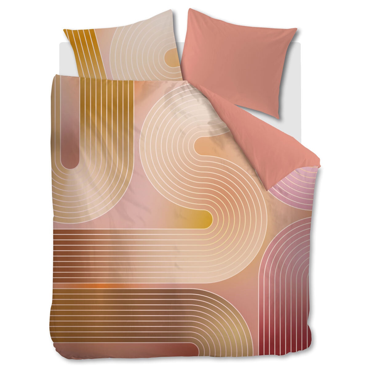 Bedding House Dutch Design Curves Coral Duvet Set in 3 Sizes