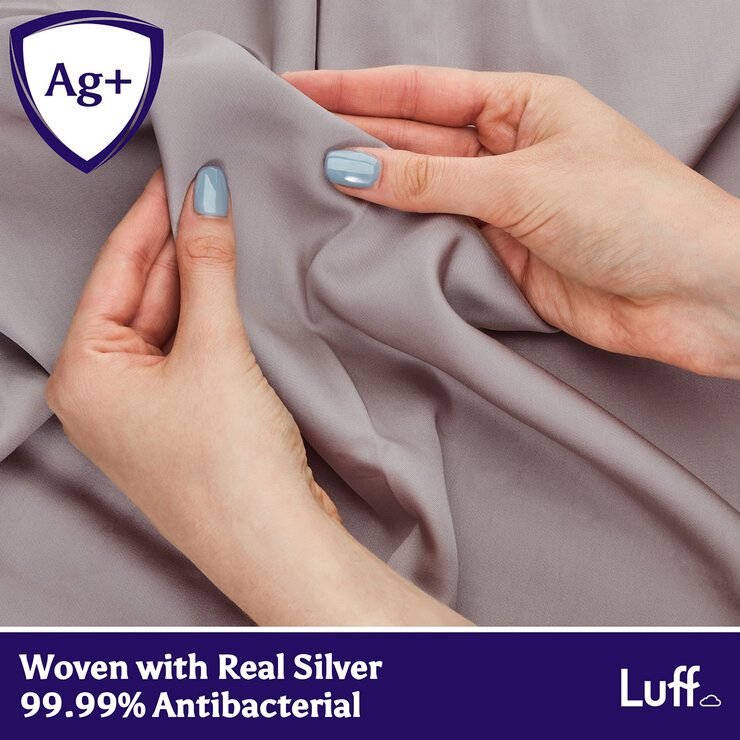 Dark Grey Silverlining Pillowcases Antibacterial