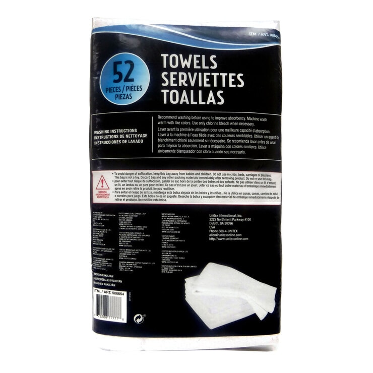 Unitex Multipurpose Cotton Terry Towels - 52 Towels