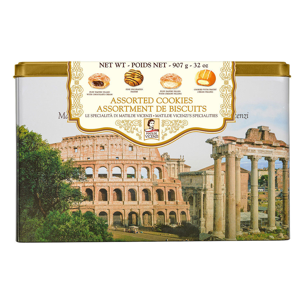 Front View of Box showing Colosseum
