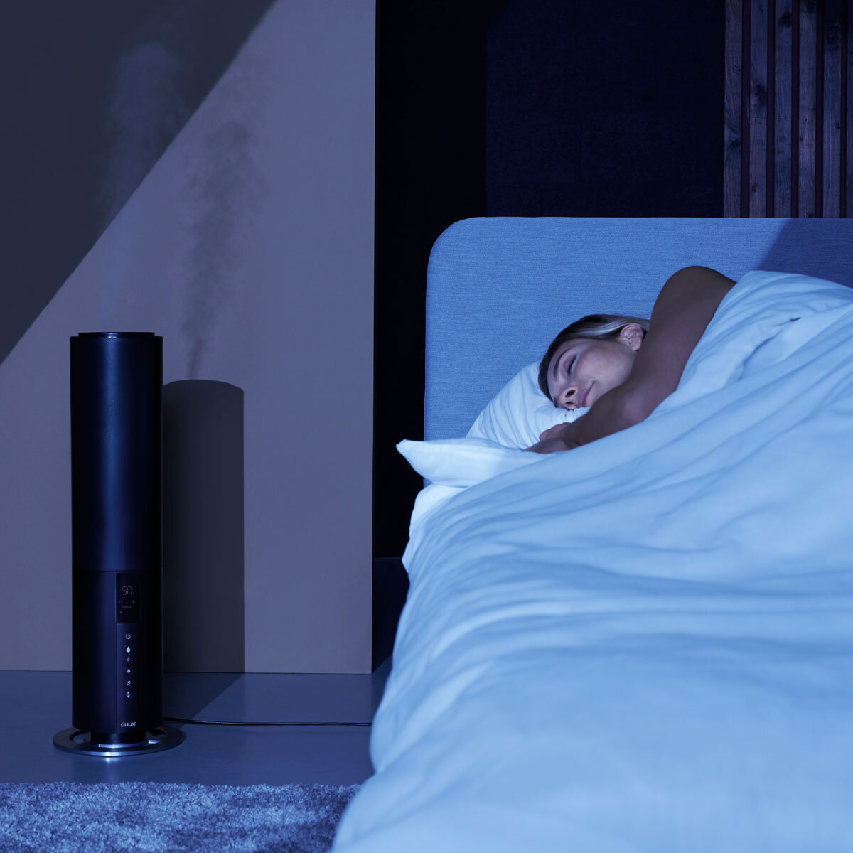 Descriptive image of Duux humidifier explaining its benefits