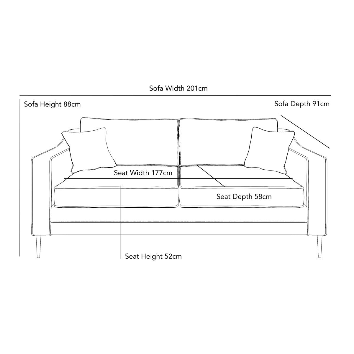 Aspen Velvet 3 Seater Sofa, Grey