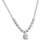 1.65ctw Round Brilliant Cut Diamond Drop Neclace, 18ct White Gold