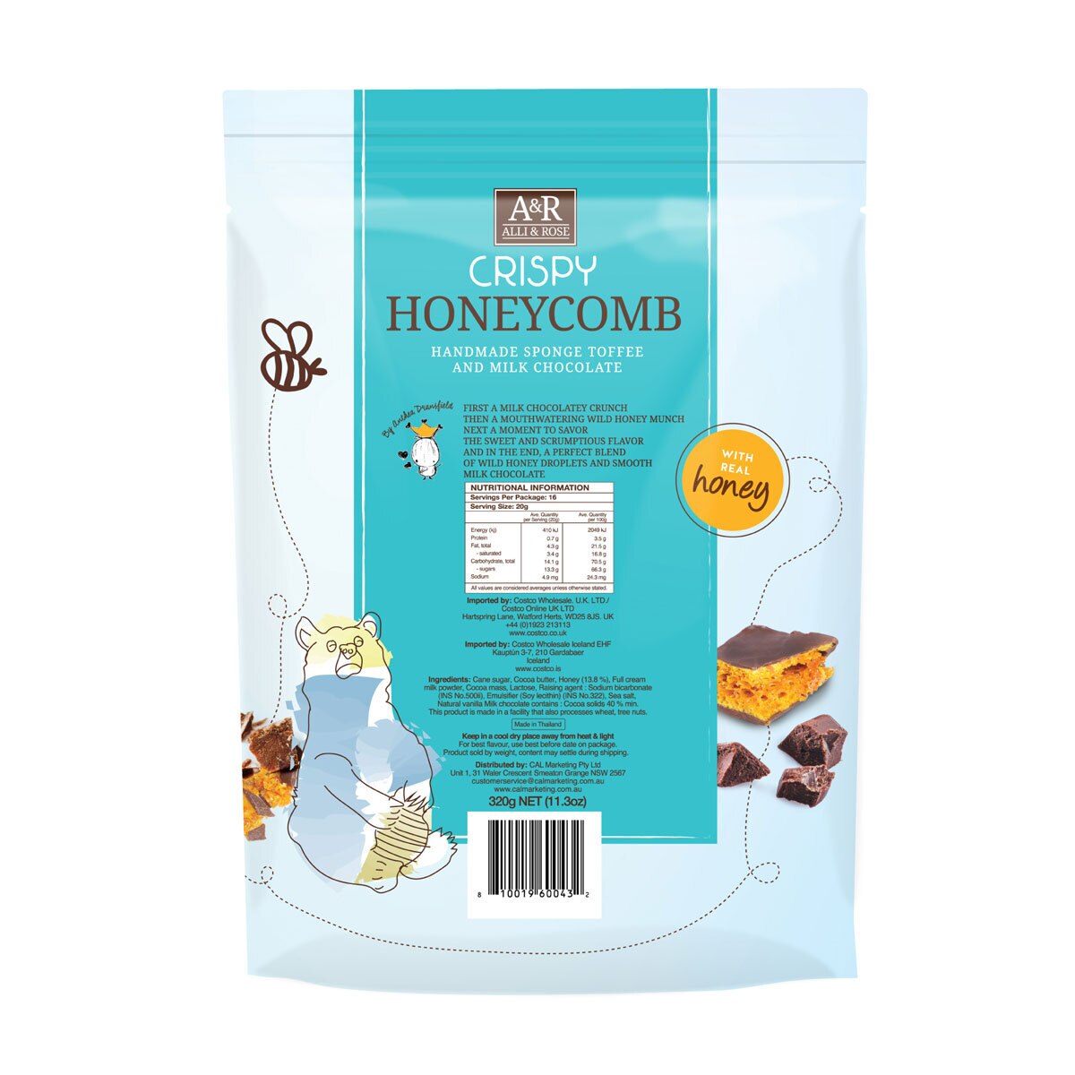 Alli & Rose Crispy Honeycomb, 320g