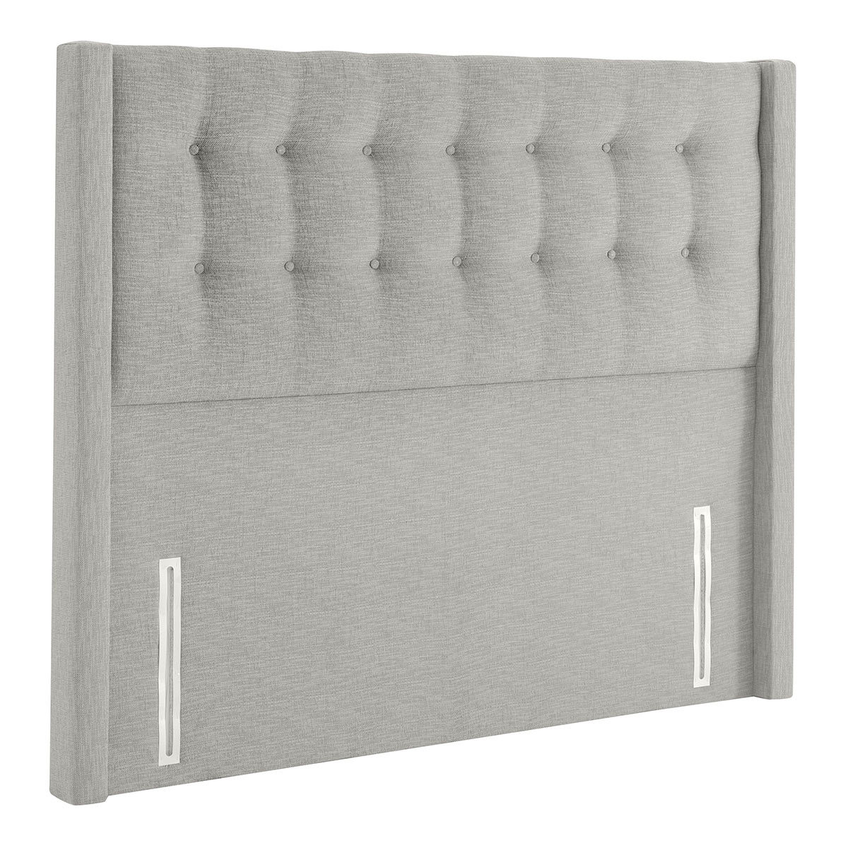 Silentnight 4 Drawer Divan Base with Bloomsbury Headboard in Dove Grey, King Size