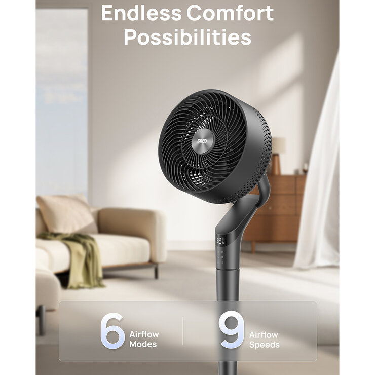 DREO TurboPoly™ 350S Smart Pedestal Fan with 3D Oscillation