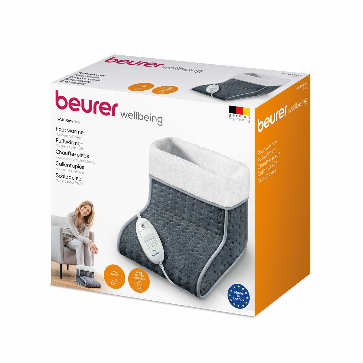 Beurer FW20 Cosy Electric Heated Foot Warmer, Grey Beurer FW20 Cosy Electric Heated Foot Warmer, Grey
