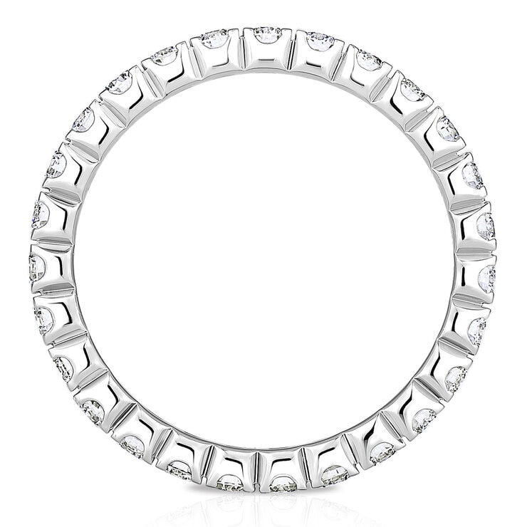 1.00ctw Round Brilliant Cut Claw Set Diamond Eternity Ring, 18ct White Gold