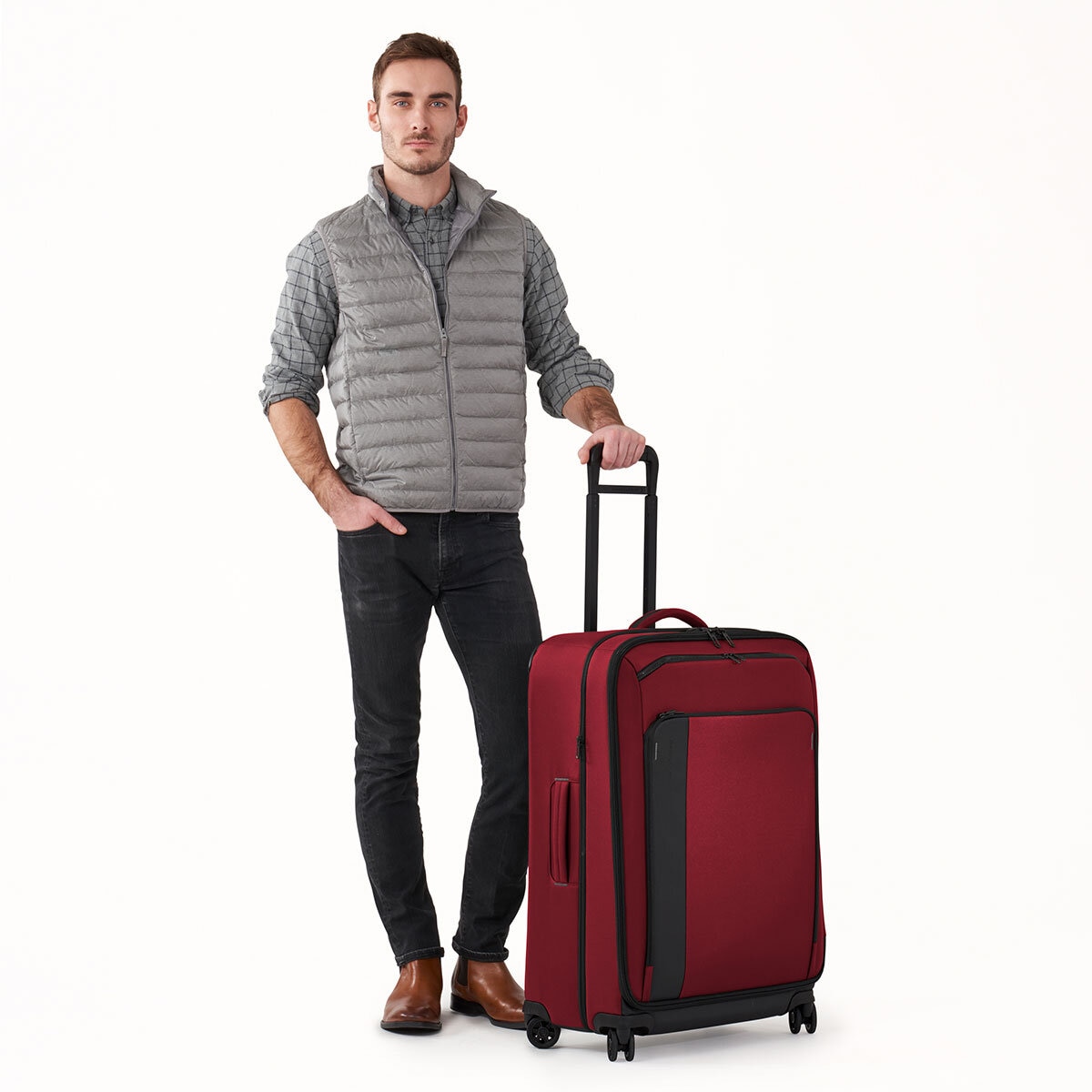 Briggs & Riley ZDX 74cm Large Expandable Spinner Black In Brick
