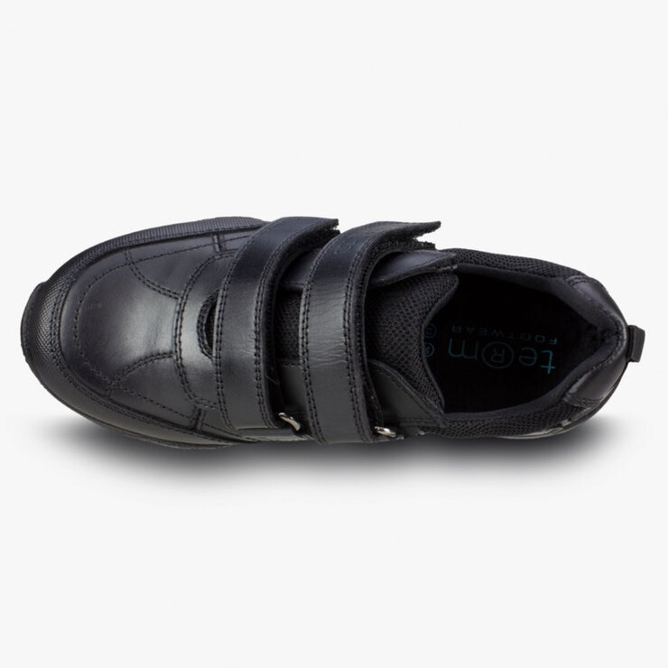 TeⓇm Chivers Double Touch Fastening Boy's School Shoes, Size 9