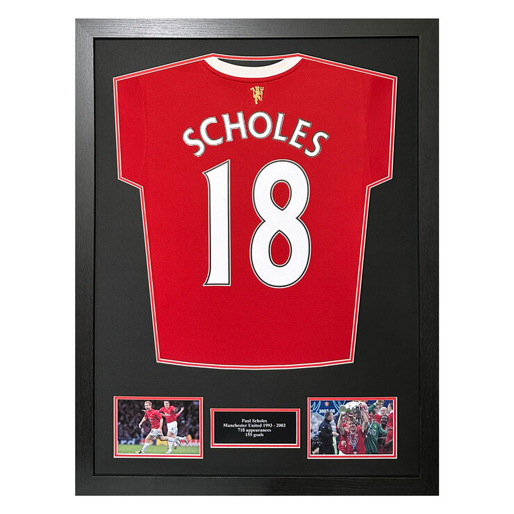 Paul Scholes Personalised Signed Framed Football Shirt Paul Scholes Personalised Signed Framed Football Shirt