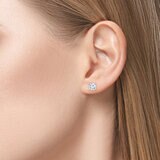 1.00ctw Round Brilliant Cut Diamond Solitaire Stud Earrings, 18ct White Gold