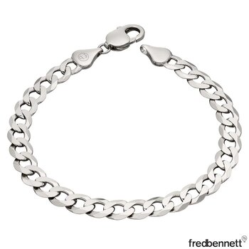 Fred Bennett Sterling Silver Heavyweight Diamond Cut Curb Chain Bracelet