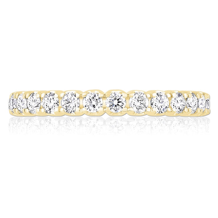 1.00ctw Round Brilliant Cut Claw Set Eternity Ring, 18ct Yellow Gold