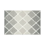 Mon Chateau Diamond Plush Bath Mat in Grey, 60 x 91 cm