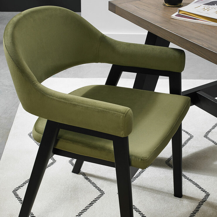 Bentley Designs Camden Peppercorn Cedar Velvet Armchair, 2 Pack Bentley Designs Camden Peppercorn Cedar Velvet Armchair, 2 Pack