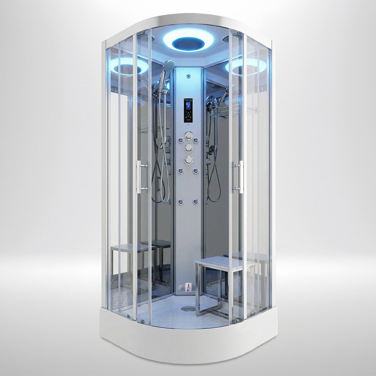 Insignia Diamond 900mm Quadrant Steam Shower with Chrome Frame Insignia Diamond 900mm Quadrant Steam Shower with Chrome Frame
