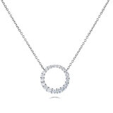 0.60ctw Round Brilliant Cut Diamond Circle Pendant , 18ct White Gold