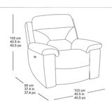 Line drawing of Kuka Grey Fabric Reclining Armchair