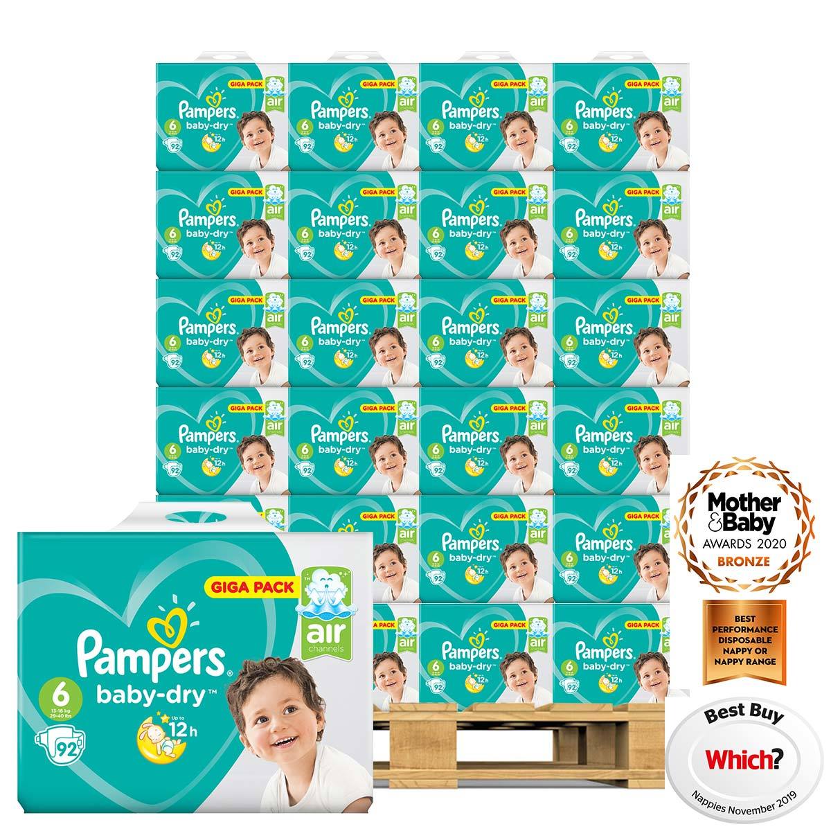 Pampers BabyDry Nappies Size 6, 65 x 92 Giga Packs Costco UK
