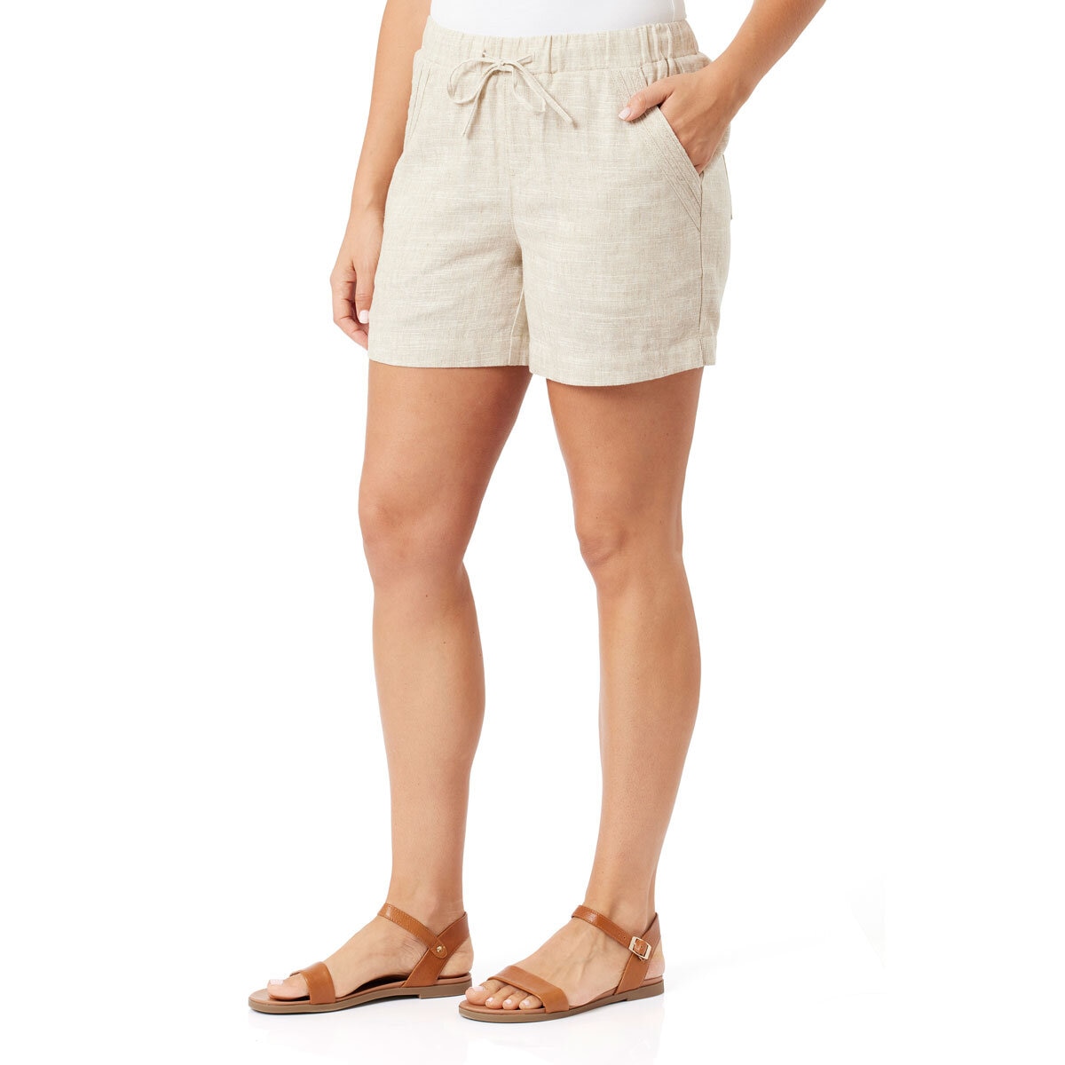 Briggs Ladies Linen Short in Tan