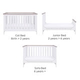 Tutti Bambini Verona Cot Bed, White & Oak