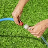 Studio image of the water park, blower, stakes, and storage bag