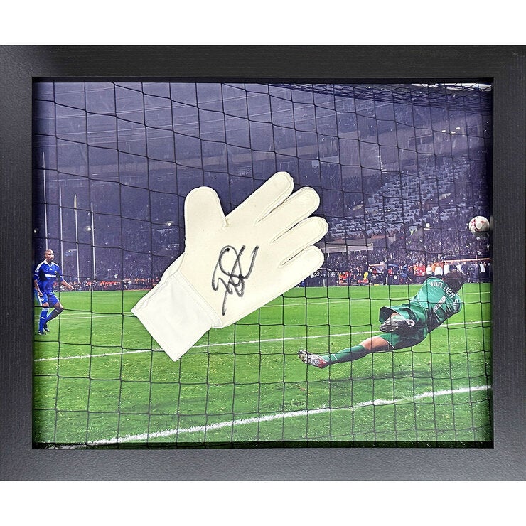 Edwin Van Der Sar Signed Framed Goalkeeper Football Glove Edwin Van Der Sar Signed Framed Goalkeeper Football Glove