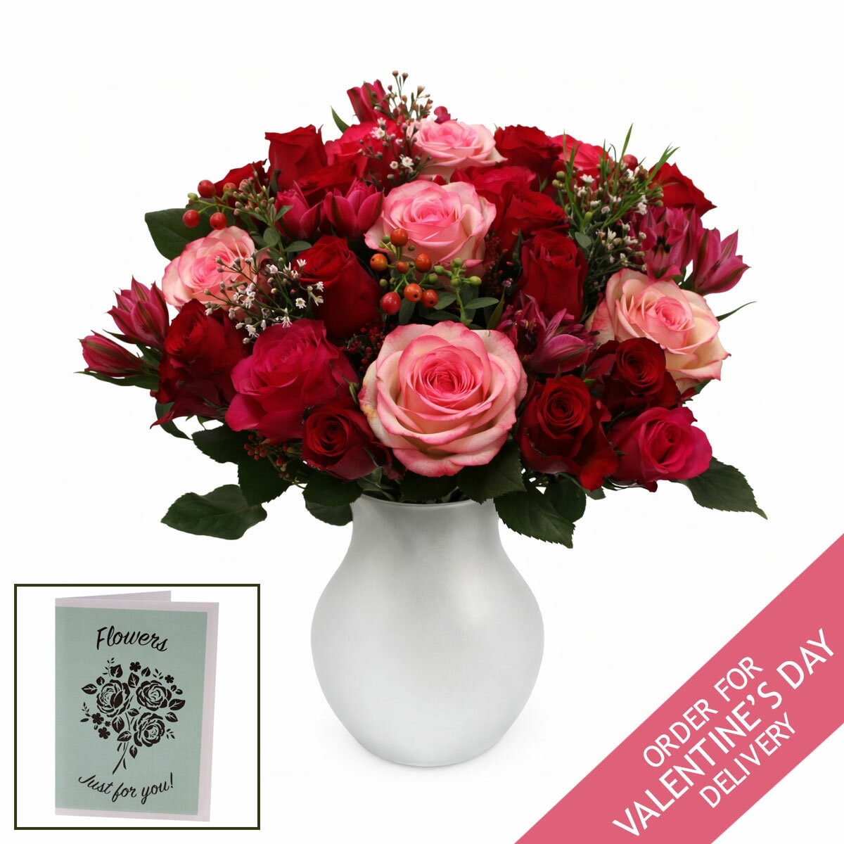 Valentine's 36 Stem Red Rose Bouquet with Greeting Card Valentine's 36 Stem Red Rose Bouquet with Greeting Card