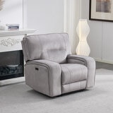 Excalibur Grey Fabric Power Recliner Armchair