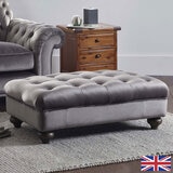 Bordeaux Grey Velvet Footstool