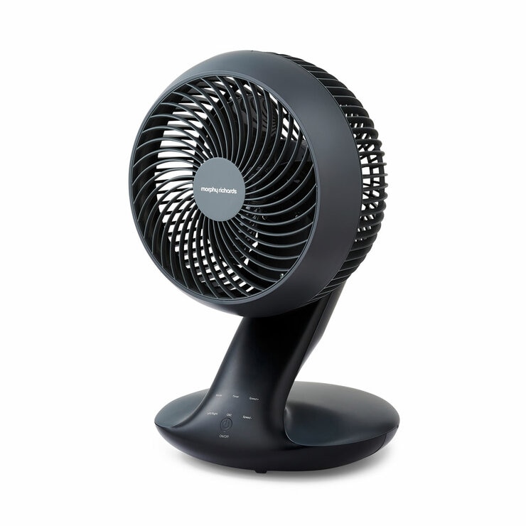 Side profile of MorphyAir Flex 10" Air Circulator without power on