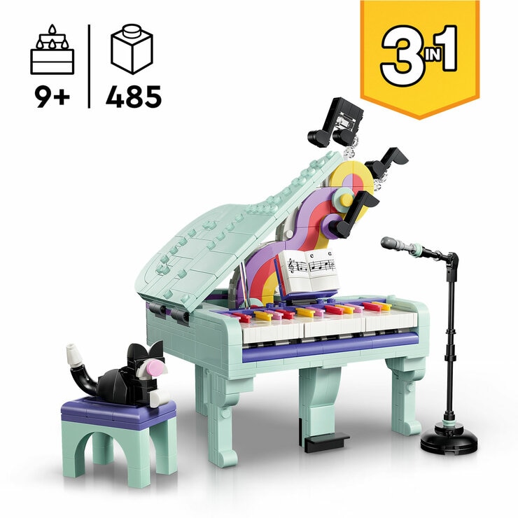 LEGO Creator 3-in-1 Music Decor Piano with Cat - Model 31392 (9+ Years) LEGO Creator 3-in-1 Music Decor Piano with Cat - Model 31392 (9+ Years)