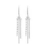 1.04ctw Diamond Dangle Earrings, 18k White Gold