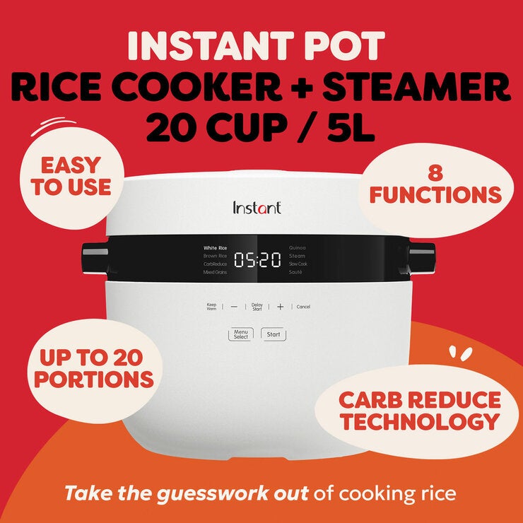 Lifestyle image showing features of the rice cooker and steamer Lifestyle image showing features of the rice cooker and steamer
