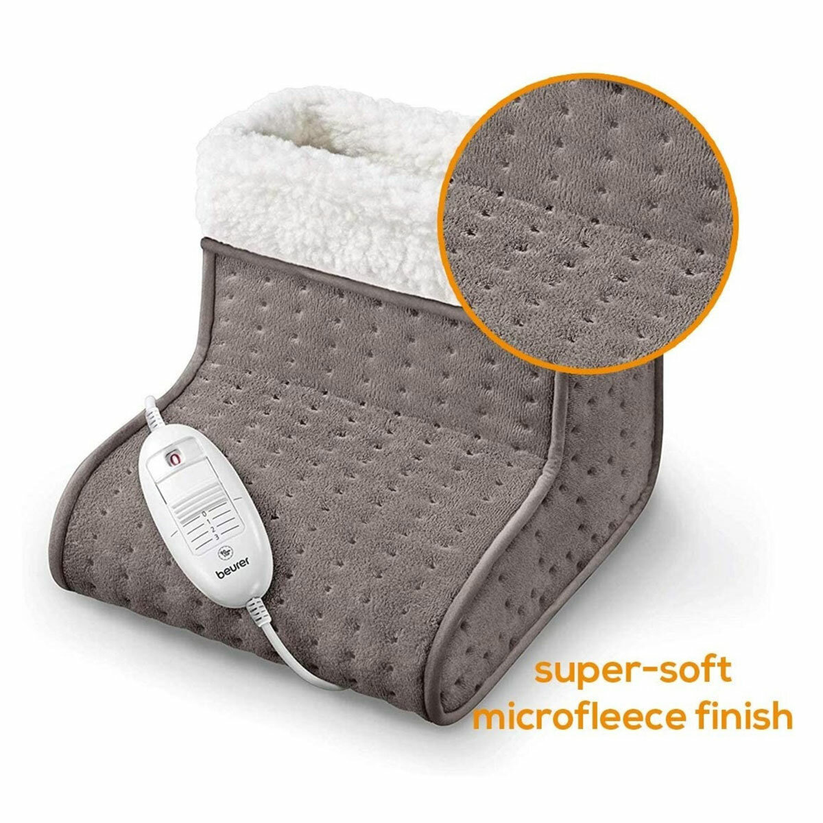 Beurer FW20 Cosy Electric Heated Foot Warmer, Taupe Beurer FW20 Cosy Electric Heated Foot Warmer, Taupe