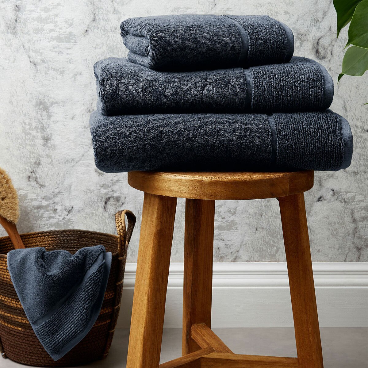 Panda Bamboo & Cotton Blue Bath Towels, 2 Pack Panda Bamboo & Cotton Blue Bath Towels, 2 Pack
