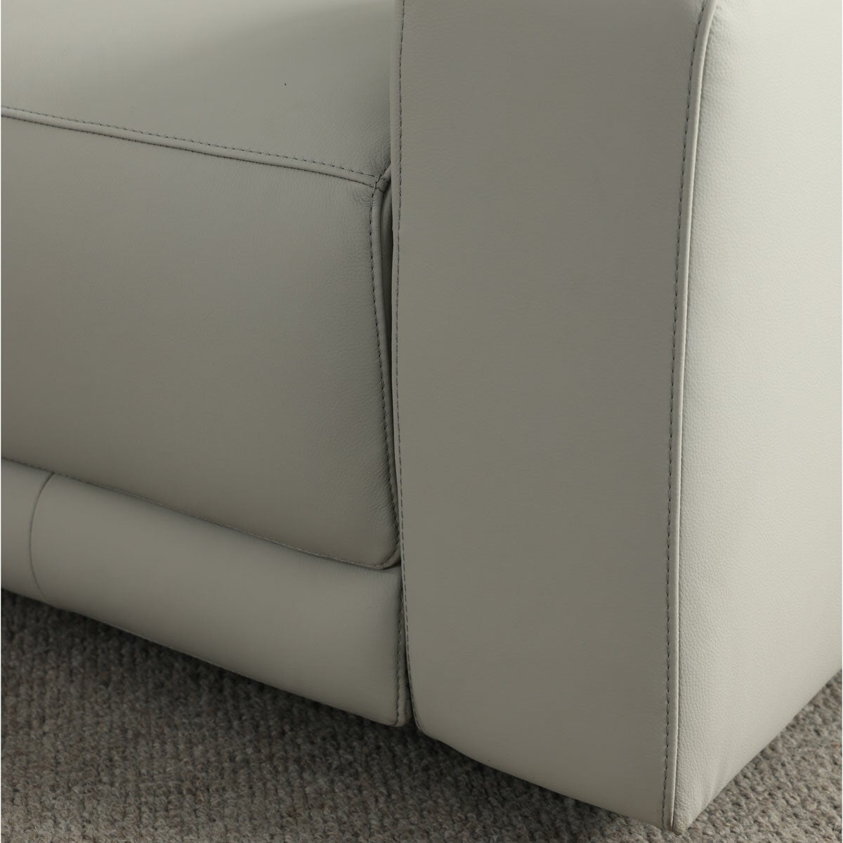 Simon Li Wren Light Grey Leather Power Reclining 3 Seater Sofa with Power Headrest Simon Li Wren Light Grey Leather Power Reclining 3 Seater Sofa with Power Headrest