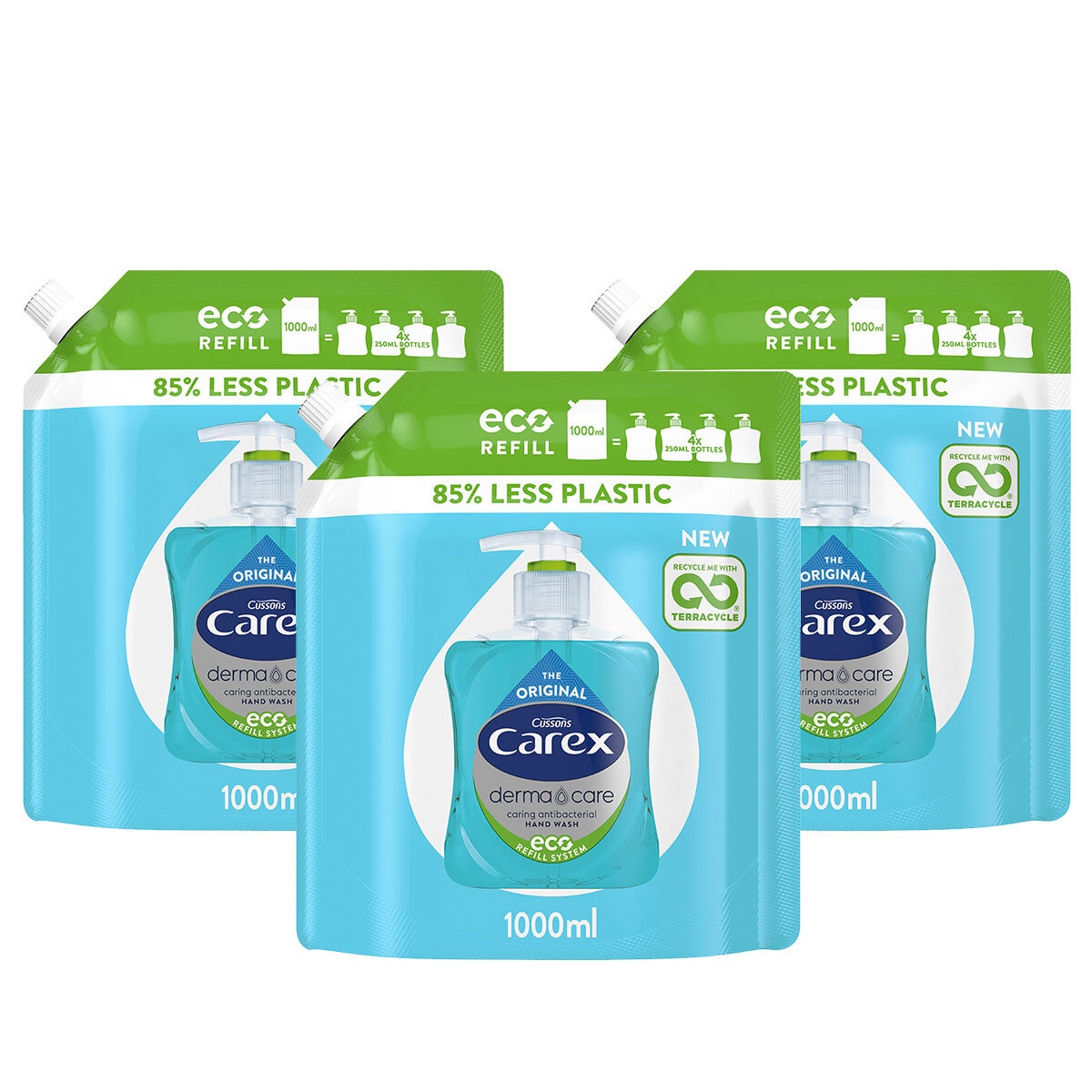 Carex Refill Pack blue plastic x 3