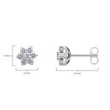 1.00ctw Round Brilliant Cut Diamond Daisy Earrings, 18ct White Gold