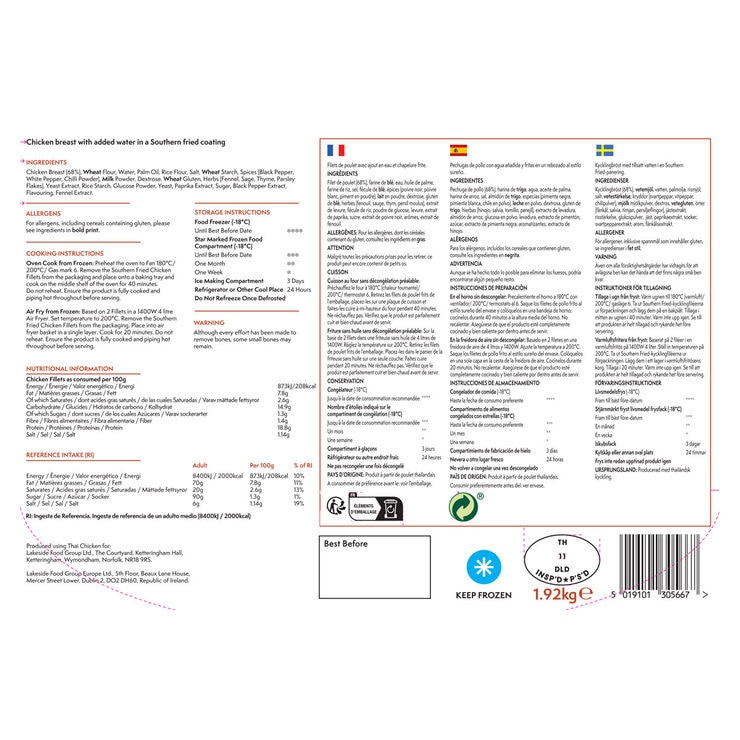 Foxwood Southern Fried Chicken Fillets, 1.92kg
