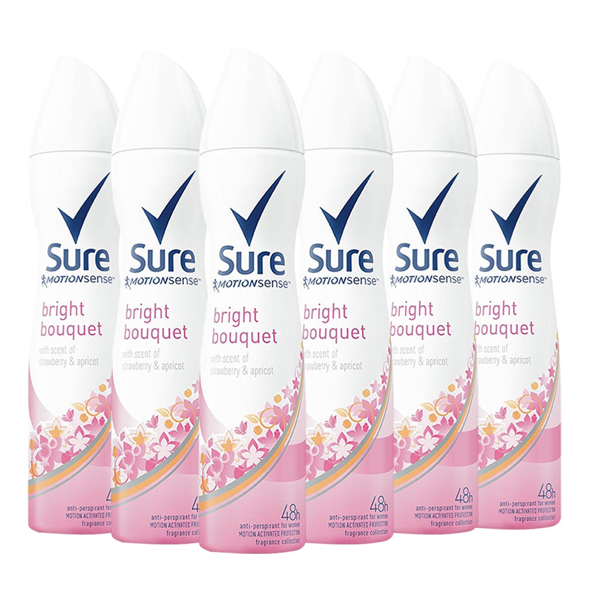 Sure Women Non-Compressed Anti Perspirant, 6 x 250ml