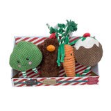 Bone & Barkers Christmas Dinner Dog Toys, 4 Pack