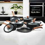 Westinghouse Cookware Essentials Cookware Set with Wooden Handles, 11 Piece