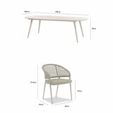 Harbour Lifestyle 7 Piece Oval Ceramic Dining Set in Oatmeal