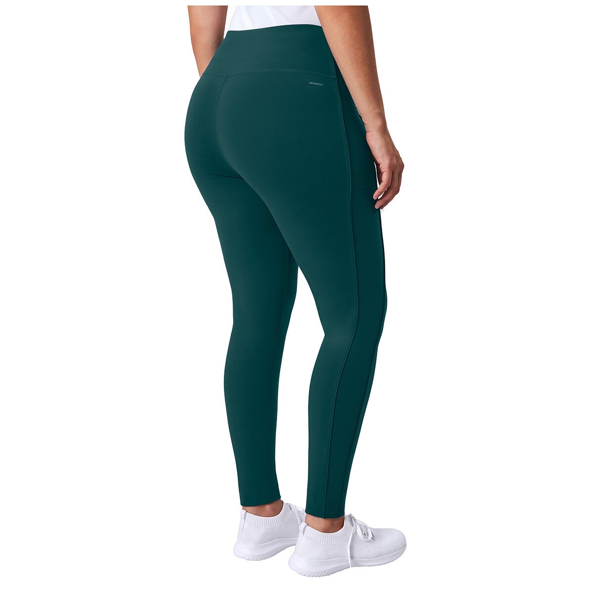 Mondetta Women's Ribbed Panel Tight in Green