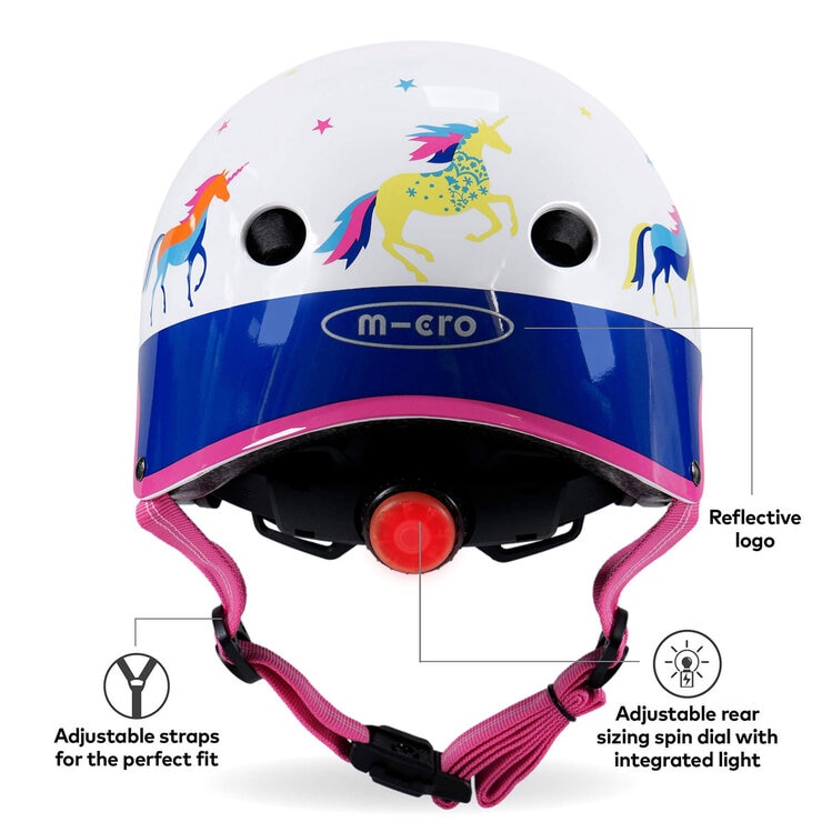 Micro Mini 2 Grow 4 in 1 Pink Scooter with Unicorn Helmet and Pink Bell (12+ Months)