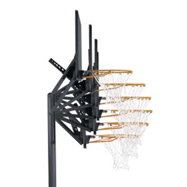 Studio image showing how you can change the height of the basketball hoop