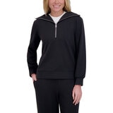 DKNY Ladies Waffle Knit 1/2 Zip in Black