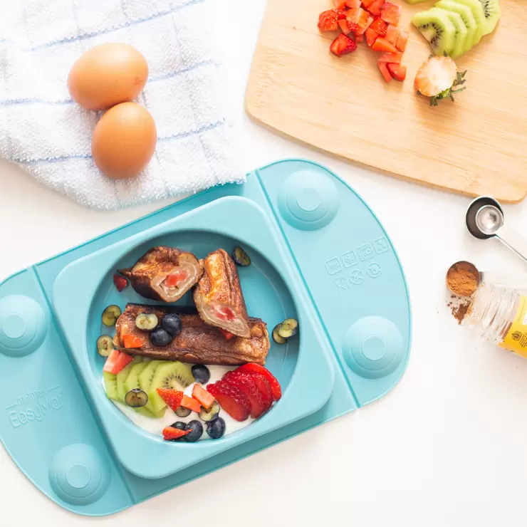 EasyTots EasyMat MiniMax Open Suction Weaning Plate in Teal EasyTots EasyMat MiniMax Open Suction Weaning Plate in Teal